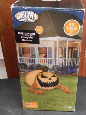 Gemmy Airblown Inflatable Halloween Giant Pumpkin Monster 4ft GROUND BREAKER ***